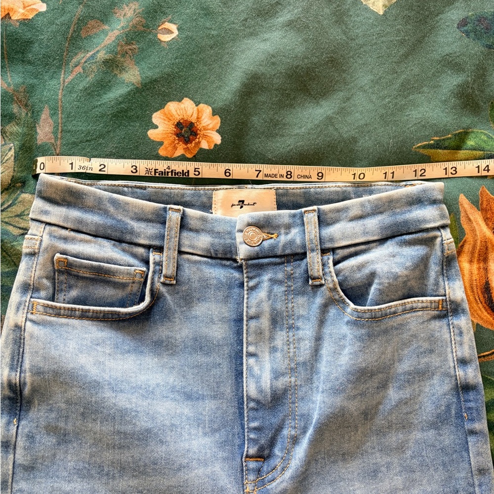 7 For All Mankind Light Wash Flare Jeans - Picture 5 of 7